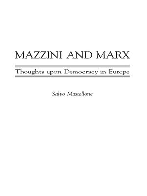 cover image of Mazzini and Marx